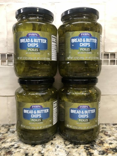 4 Jars Pampa Bread Butter Pickle Chips 12 Oz Jar Sweet Salad Sub Sandwich Ebay