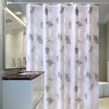 Bathroom Shower Curtains PEVA Translucent Bath Curtain Waterproof Rings