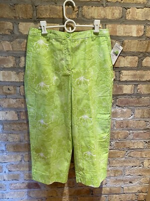 New women's studio WORKS-size 14 Capri pants TAHHI lime print