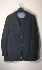 Vintage Richman Brothers Gray Pinstripe 3 Piece Suit 42