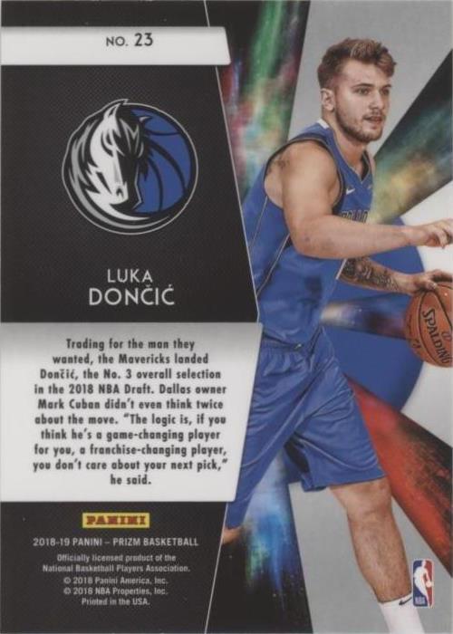 Las mejores ofertas en 2018-19 Panini Prizm - Luka Dončić #23 | eBay