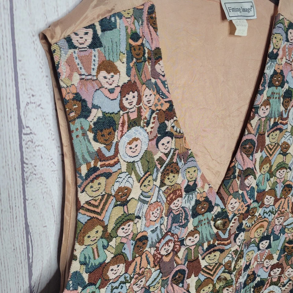 Chaleco Profesor Bordado Volup Años 90 Niños del Mundo Talla 22/24 De Colección Foto 4 de 4