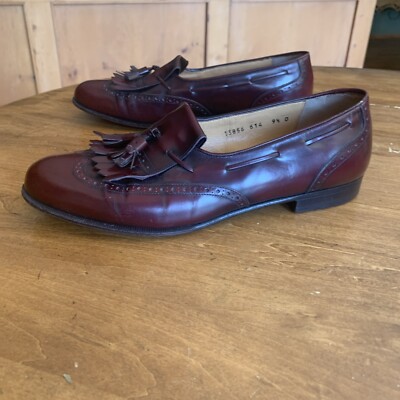 Ferragamo Deep Red Kiltie Tassel Wingtip Loafers 9.5 D | eBay display picture 1