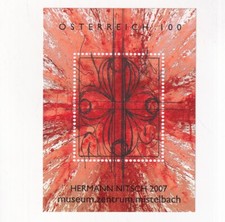 Timbre AUTRICHE Herman NITSCH 2007 Mistelbach édition bloc MNH