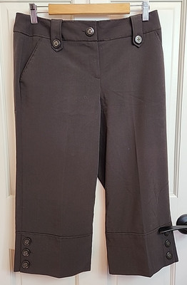 Sharagano Brown Capri Pants Womens Size 8 32x20.5 Stretch Pockets 32-36732