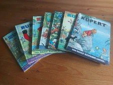 Bundle of 7 Rupert Bear Daily Mail Annuals 1969 1972 1973 1974 1975 1976 1977