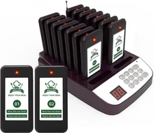 Restaurant Pager System,16 Restaurant Pagers,Wireless Calling System for Rest...