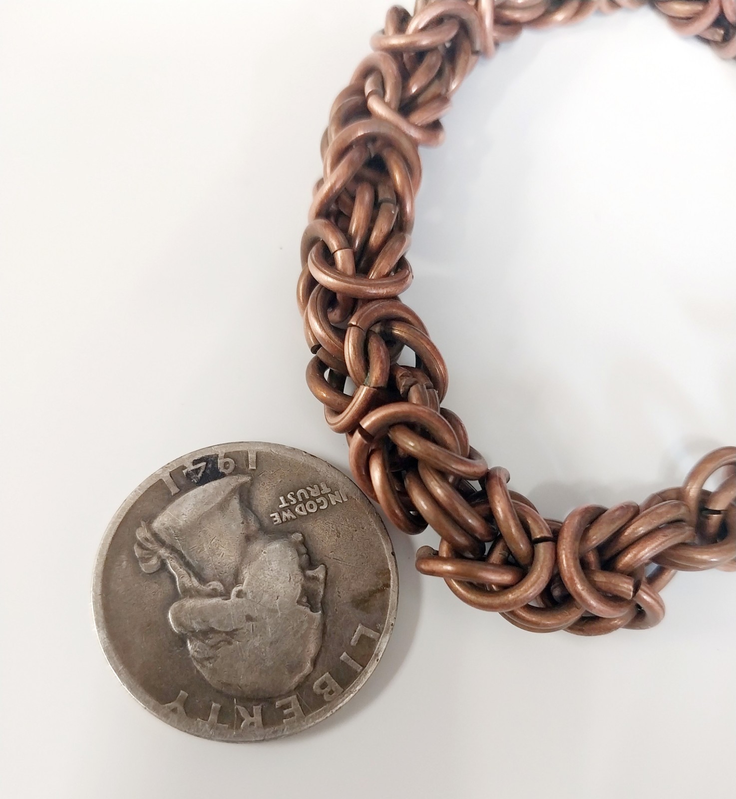 Solid Copper Bracelet Handmade Byzantine Chain Wi… - image 5