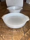 Vintage Fire King Milk Glass Casserole/Baking Dish #450 8 Inch 2pc Sold Together