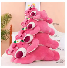 2025 Toy Story Lotso Bear Plush Pillow Strawberry Sofa Stuffed Toy Gift 50-55CM