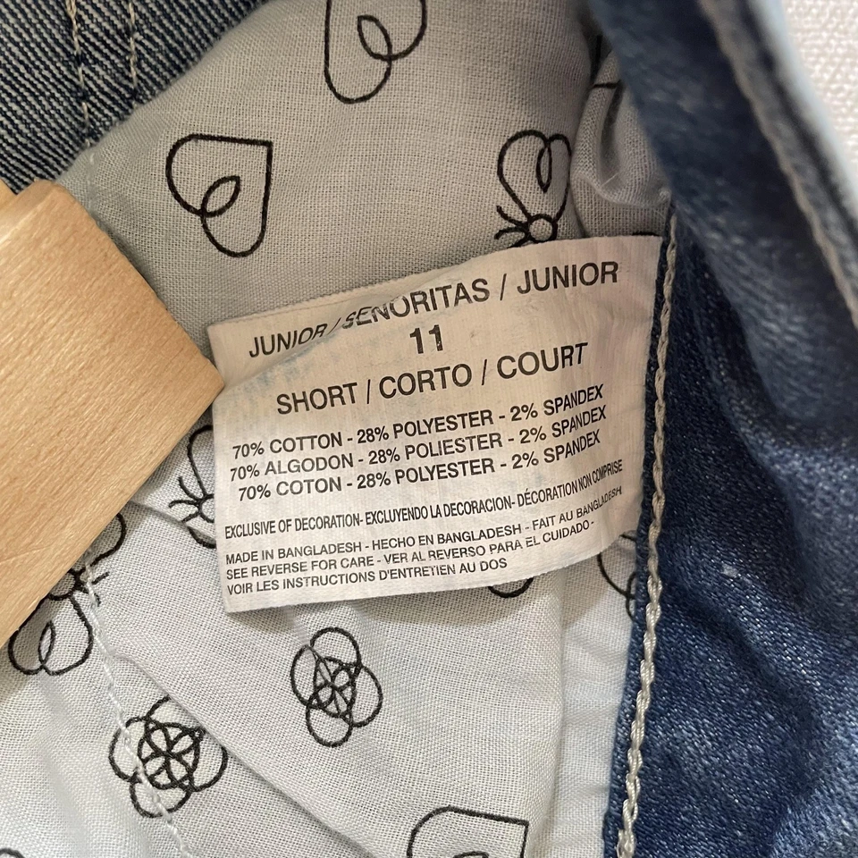 复古 L.E.I. Ashley Jeans Juniors 11 短蓝色低腰靴型弹力牛仔布 — 第 4/4 张图片