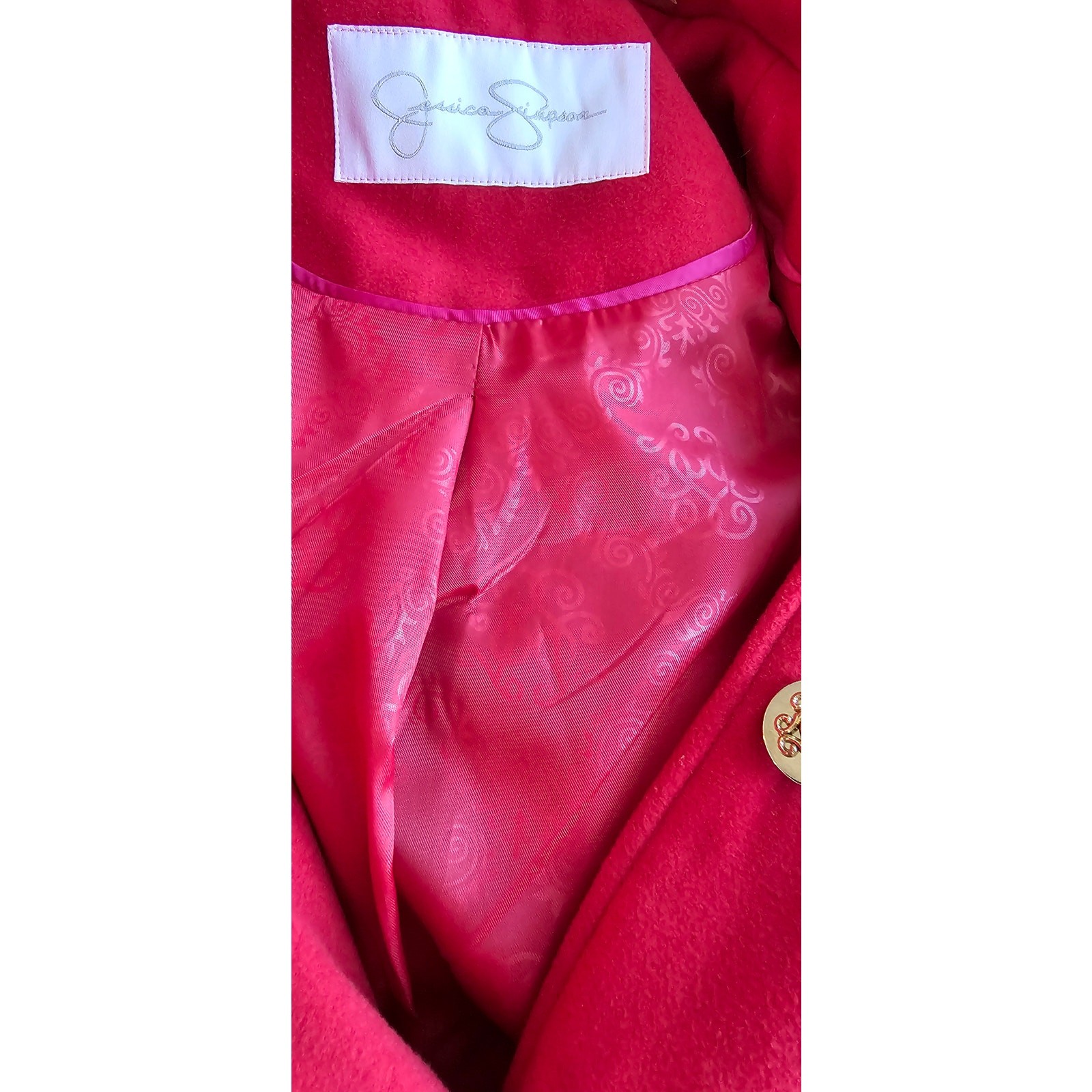 Jessica Simpson Red Stretch Solid Button Fit & Fl… - image 7