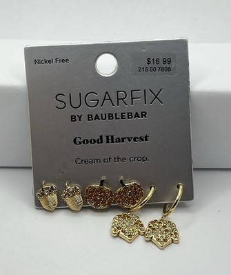Sugarfix by Baublebar Good Harvest-Acorn-Pumpkin-Leaf-Fall Pierced Earrings