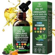 Oil of Oregano with Black Seed 8 in 1 Organic 2 Fl Oz Pack 1