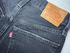 Levi s 501 Premium XX Big E Denim Woman s Black Cutoff Shorts Size 25
