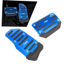 Car Aluminum Pedal Covers, Car Stripe Automatic Gear Foot Pedal, Car 2 PCS Blue