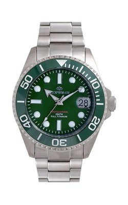 Lorenz Full Titanium Automatic 030212CC Diver's Watch Titan Grün Uhr