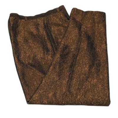 Alberto Makali Vintage Textured Brown and Black Crepe Fabric 10
