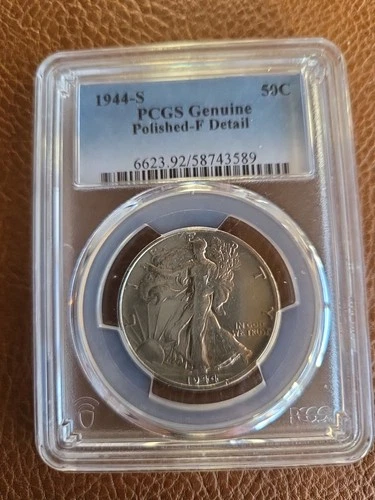 1944 s walking liberty half dollar Pcgs Ine Detail