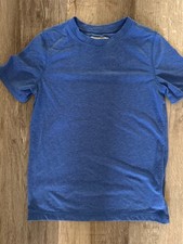 Magellan fish gear moisture wicking blue tshirt youth size small