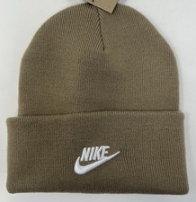 Nike Adult Unisex Beanie Hat Khaki White HF018-247