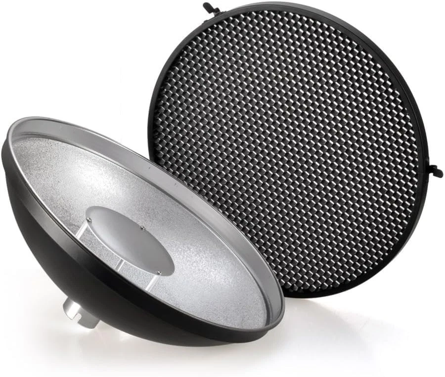 Reflector de plato de belleza compacto de 12" con panal para efectos de iluminación suaves y uniformes Foto 4 de 4