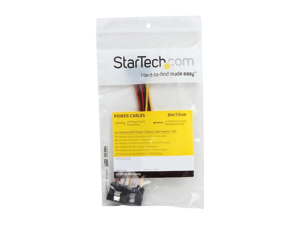 StarTech.com PYO2LSATA 6 in. Latching SATA Power Y Splitter Cable Adapter Male - Image 3 of 3