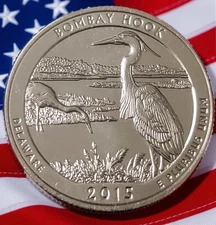 2015 P Bombay Hook Quarters • National Wildlife Refuge Series 🦆 Circulated coin