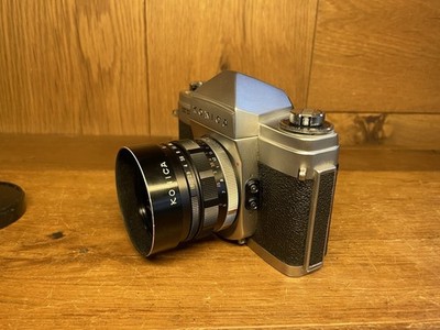Near Mint w/ Rare Hood* Konica FP Film Camera Hexanon 52mm F/1.8