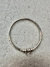 .925 Sterling CHILDS Size Decorated Bangle Bracelet 1.75  