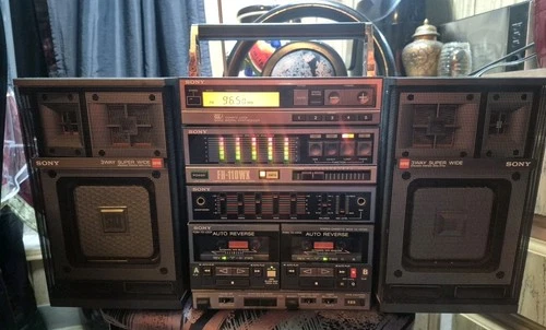 Vintage Sony Fh-110wx Portable Boombox Stereo Super Acoustic Turbo Speakers