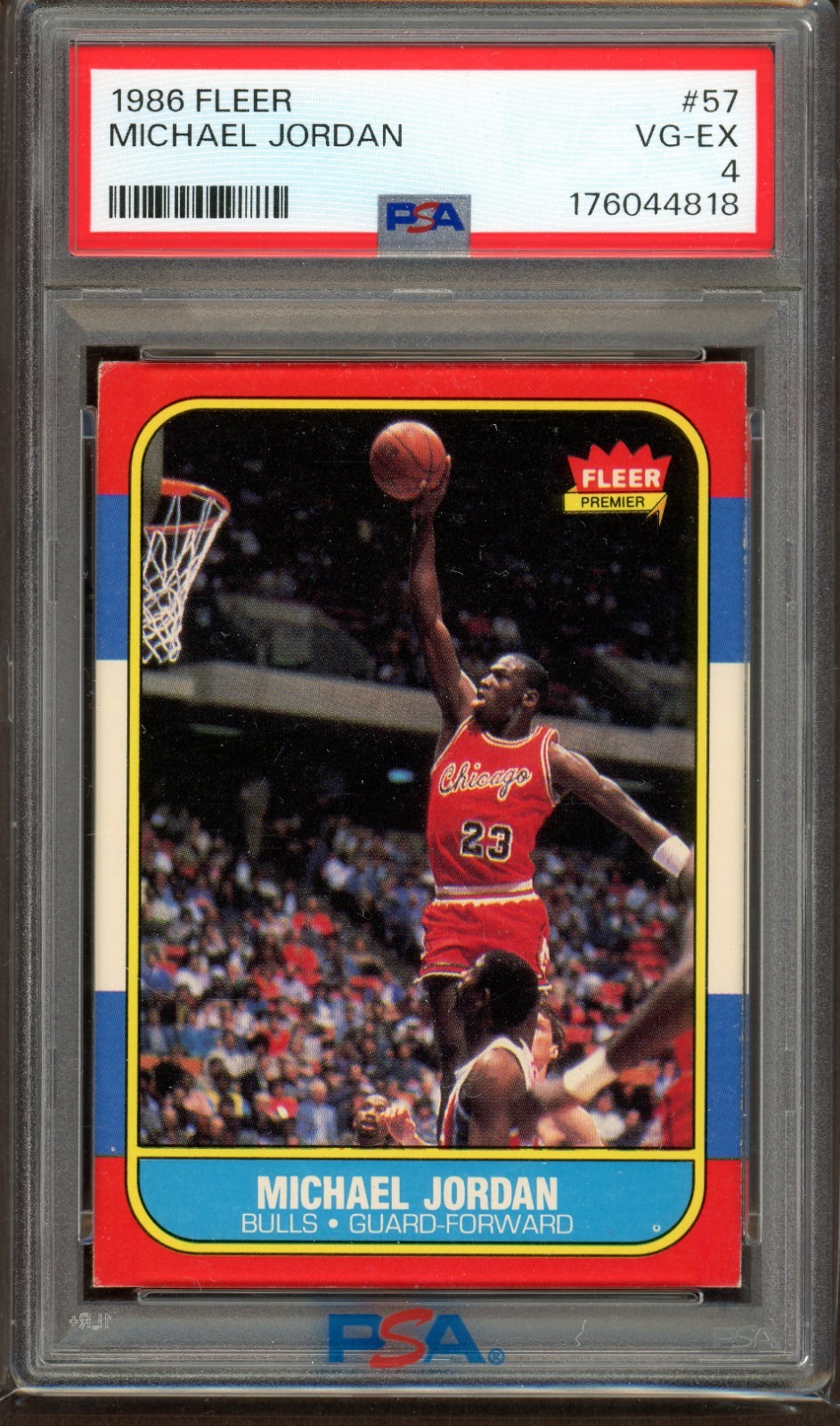 MICHAEL JORDAN ~ 1986-87 Fleer Basketball Rookie Card RC #57~ Graded PSA 4 VG-EX