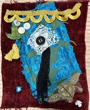 Slow Stitch Junk Journal Kit Craft Sewing Crochet Vintage Fabric Lace #09