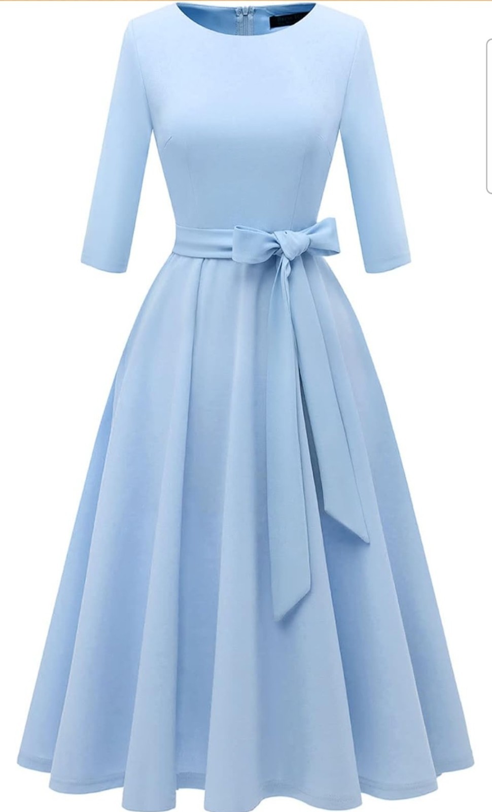 DRESSTELLS Cocktail Dress Wedding Guest 3/4 Sleeves Formal Sky Blue Medium