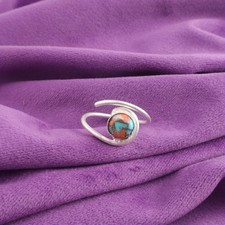 Round Natural Spiny Oyster 925 Sterling Silver Birthday Band Ring Size All Size