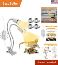 Versatile Reptile Heat Lamp with Timer 4 Bulbs - Ideal for Turtles, Lizards