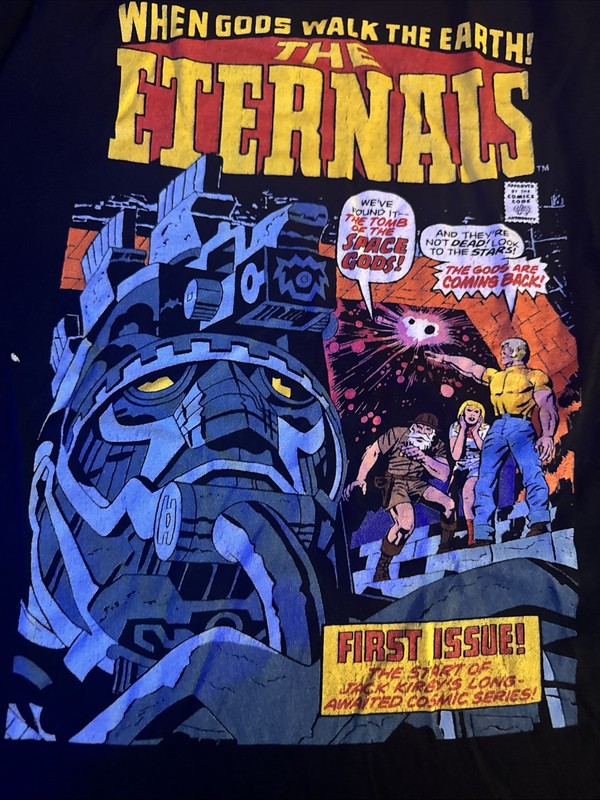 The Eternal Rare Marvel Comics Black T Shirt Size XL  Jack Kirby OOP