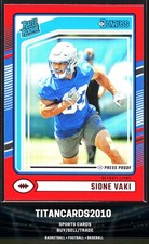 Sione Vaki 2024 Panini Donruss Rated Rookie Red Press Proof RC  Lions #332