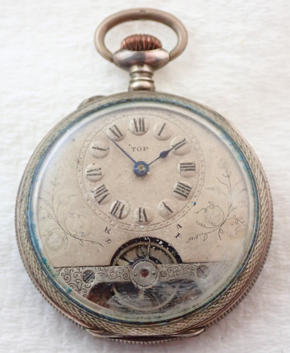 PARTS WATCH ESCAPEMENT ANTIQUE TOP POCKET VISIBLE GERMAN SILVER SWISS - vintagewatches.pk