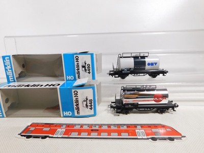 Märklin H0 AC 2X Tank Cars ÖBB 4448 OEVA 4450 OMV Mint Box #DT311-0.5