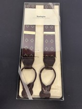 VTG Huntington Clothiers  Shirtmakers Suspenders Maroon w/ Gold Diamonds NIB