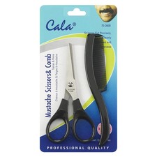 CALA Mustache Scissors Comb Set Precision Grooming Kit for Beard, Mustache