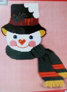 Needlepoint Pattern Snowman’s Face Wall Hanging Hobby Kraft Chart Only Large