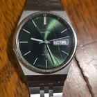 Seiko Type II Quartz Stainless Steel Green Dial Day-Date Vintage Men's Watch