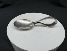 Antique Sterling Silver Curved Handle Baby Spoon, 19 Grams