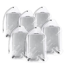 32x42" Extra Large Clear Drawstring Plastic Bags 6-Pack, 4 Mil, Dustproof
