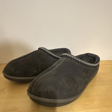 UGG Men's Black Suede Slip-On Slippers Lined Comfort Size 12