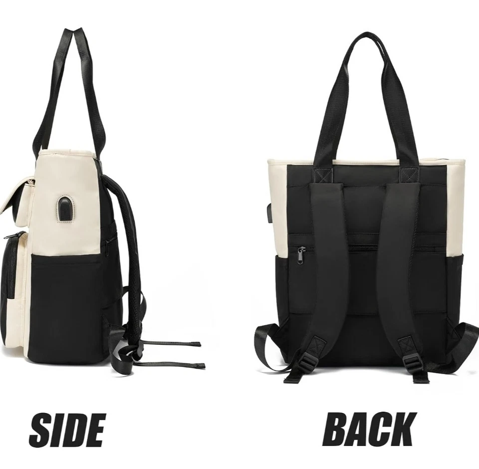 笔记本电脑背包女式可转换背包工作旅行背包电脑书包 — 第 4/4 张图片