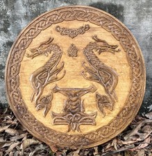Viking Shield Wooden Shield Battle-Ready Dragon Design Viking Shield Gift