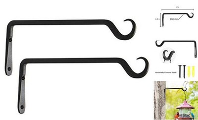 AILIN 2 Pack Premium Hand Forged Straight Hook, Upgrade Black, Decorative Wall 